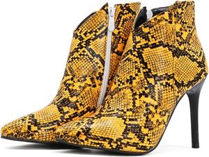 Женские ботильоны CoceMoce на высоком каблуке-стилетто с острым носком, короткие ботинки с молнией, змеиный принт, осенне-зимняя обувь для платьев, вечерние, для свиданий и бальных танцев