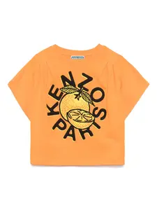 Футболка с графичным принтом Kenzo Kids, оранжевый