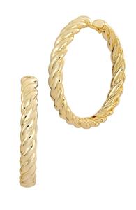 1,5-дюймовые итальянские серьги-кольца с покрытием из 18-каратного золота Savvy Cie Jewels, желтый