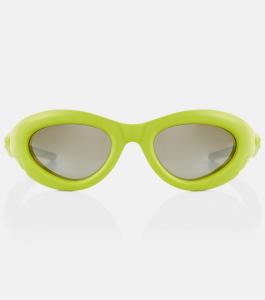 Овальные солнцезащитные очки из ацетата Bottega Veneta, зеленый