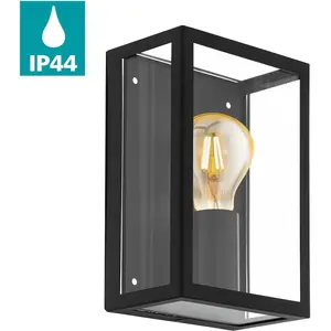 Наружный настенный светильник ALAMONTE 1 E27, настенный светильник для улицы, L17 x H26 x B26 см, в стиле рустик, E27, IP44, макс. 60 Вт Eglo, черный