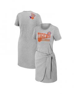 Женское платье-футболка с узлом Хизер Серое Clemson Tigers WEAR by Erin Andrews, серый