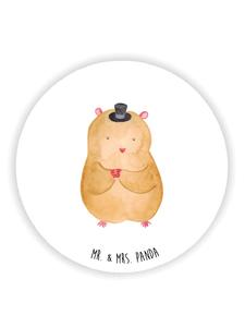 Mr. & Mrs. Panda Белый магнит на холодильник с изображением шапки хомяка, без надписи