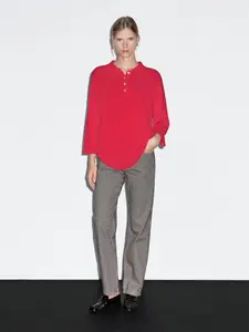 Джинсы прямого кроя с низкой посадкой в полоску Massimo Dutti, Ink Blue