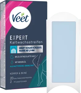 Холодные восковые полоски для тела и усилителя Ножки 20шт. Veet