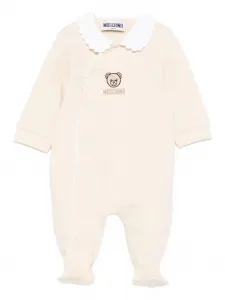 Комбинезон для младенцев с вышивкой в виде мишки Moschino Kids, бежевый