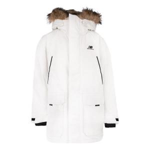 Куртка теплые длинные пуховые парки New Balance, белый