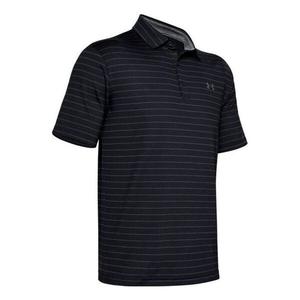 Рубашка поло playoff core stripe polo shirt 'black' Under Armour, черный