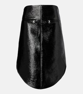 Юбка миди из искусственной кожи Courrèges, черный