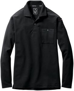 Футболка-поло с длинным рукавом Burtle 665 унисекс, эластичная, с дезодорирующим эффектом, размер 35, черная, 3 л