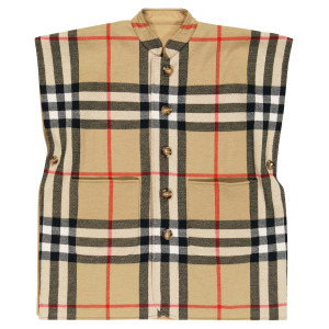 Двусторонний жилет из шерсти в клетку vintage check Burberry Kids, бежевый