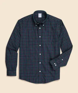 Повседневная рубашка из эластичного твила с хлопком Supima в клетку, стандартного размера Brooks Brothers, цвет Navy