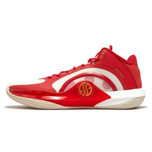 Кроссовки баскетбольные мужские Mid top с амортизацией, износостойкие и дышащие 361°, sparrow flower красный/lotus seed белый