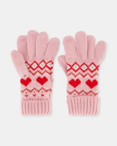 Маленькие жаккардовые перчатки для девочки Kids El Corte Inglés, розовый
