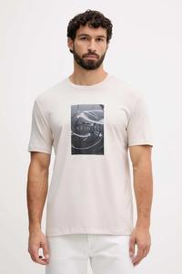 Хлопковая футболка Armani Exchange, бежевый