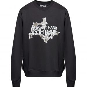 Свитшот с принтом логотипа VERSACE JEANS COUTURE, черный