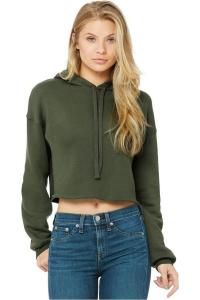 Женская укороченная флисовая толстовка BELLA + CANVAS, хаки