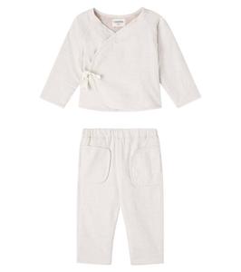 Детский хлопковый комплект худи и спортивных штанов Cozmo, Stone