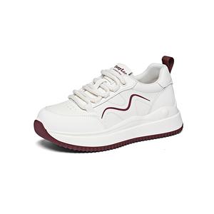 Низкие повседневные туфли женские Golden Silk Rabbit, Beige Red