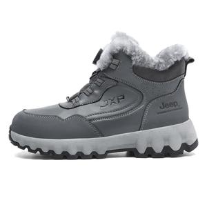 Высокие зимние ботинки мужские серые Jeep