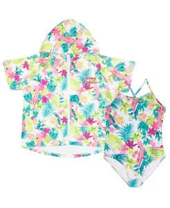 Тропический худи с молнией и комплект из двух предметов для маленьких девочек Tommy Bahama, зеленый