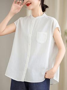 Топы Блузки Воротник-стойка