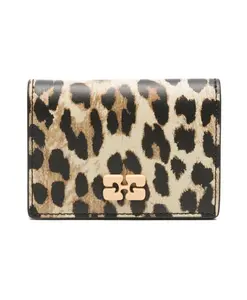 Бежевый кошелек с клапаном Ganni, бежевый