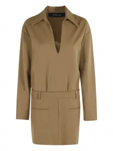 Платье с V-образным вырезом Federica Tosi, коричневый