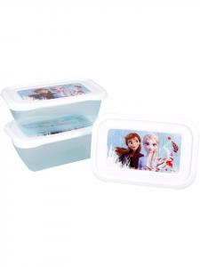 Disney Frozen Ланч-боксы с 3 прямоугольными сменными деталями  Пластиковые разноцветные ланч-боксы "Замороженный синий лес"