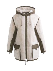 Куртка из овчины на молнии с капюшоном Made For Generations WOLFIE FURS, песочный