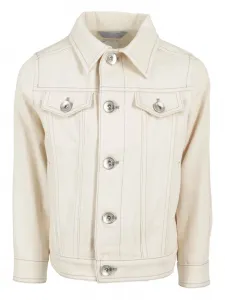 Куртка-рубашка с воротником Eleventy Kids, белый