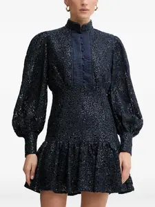 Мини-платье Remy с пайетками и оборками Bardot, синий