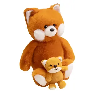 Коллекционная плюшевая кукла мама и детеныш животного высота 33см Pissie