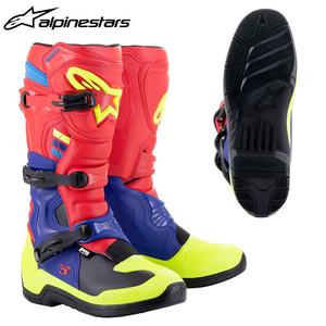 ALPINESTARS PROTECTS Итальянские мотоциклетные ботинки a-star для бездорожья 2025, t3 противоударные длинные, для трейла и ралли, красные желтые черные 3375, размер 42