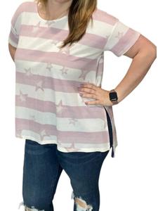 Футболка со звездами в лавандово-белом цвете honeyme