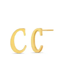 Серьга-Гвоздик с инициалом золотистого цвета Kensie, c