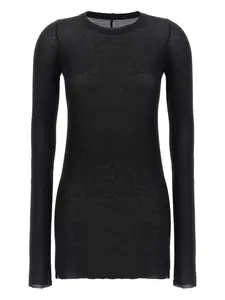 Футболка в рубчик с необработанными краями Rick Owens, черный