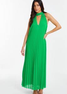 Шифоновое платье макси со складками Quiz, зеленый