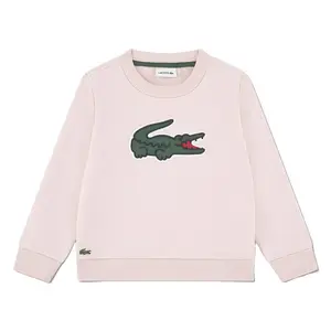 Детская флисовая толстовка Lacoste с аппликацией из пике Lacoste kids, розовый