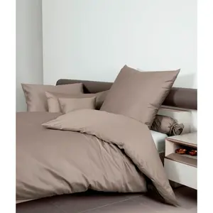 Постельное белье Janine «Colors 31001», (2 шт.), сатиновое качество Mako, изготовлено из 100% хлопка, постельное белье и наволочки на молнии, не требуют особого ухода, тонкая нить, сертифицирован MADE IN GREEN, цвет cappuccino