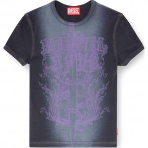 Футболка с принтом меча DIESEL, фиолетовый