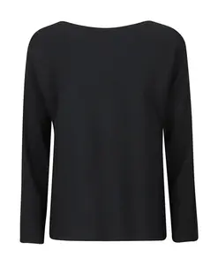 Синий ребристый вискозный свитер Liviana Conti, синий