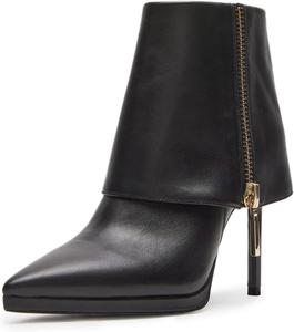 Женские ретро ботильоны Miss Left с супер высоким каблуком, молнией, закрытым острым носком, шпилькой, складным дизайном, короткие, повседневные, рабочие и для выпускного, размер 4-16 US, Black