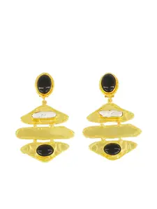 Брутальные серьги с ониксовыми вставками Sylvia Toledano, золотистый