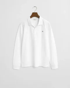 Рубашка поло с длинными рукавами и вышивкой на груди Gant, белый