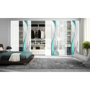 Раздвижная гардина CARLISLE Липучка 1 шт. размер ВxШ: 245x60 см, включая крепеж Home Wohnideen, Petrol