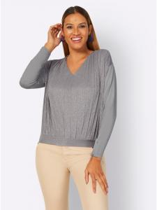 Рубашка с V-образным вырезом цвета серый камень creation L