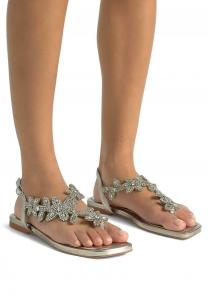 Сандалии с Т-образной застежкой PLANA DE CON PUNTERA CUADRADA Y CIERRE CON HEBILLA Alma en Pena, цвет Bronce