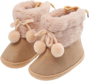 Детские ботинки для девочек и мальчиков, нескользящие, зимние для новорожденных, теплые, на плоской подошве, повседневная обувь для прогулок для малышей YINNAGOO, A6-Coffee 1