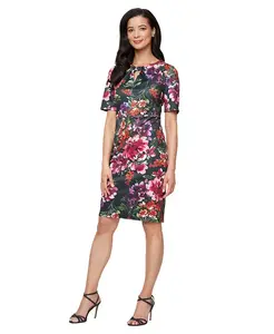 Женское платье с вырезом на шее Sl Fashions, мультиколор